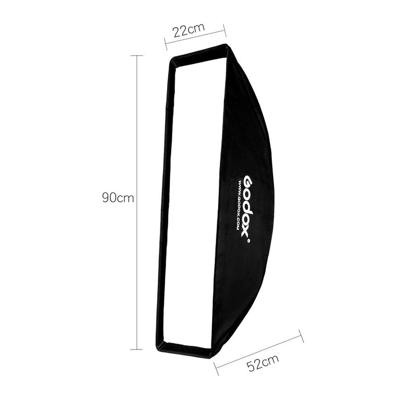 Godox Strip Box 9x35in / 22x90cm Strip SoftBox, Bowens Mount Softbox Compatible Studio Strobe MS300 SK400II AD600 AD400 and VL150II SL-60W SL60II SL150III SL300III SZ200Bi LED Light (FW22x90 (1PCS) FW 22x90(1PCS)