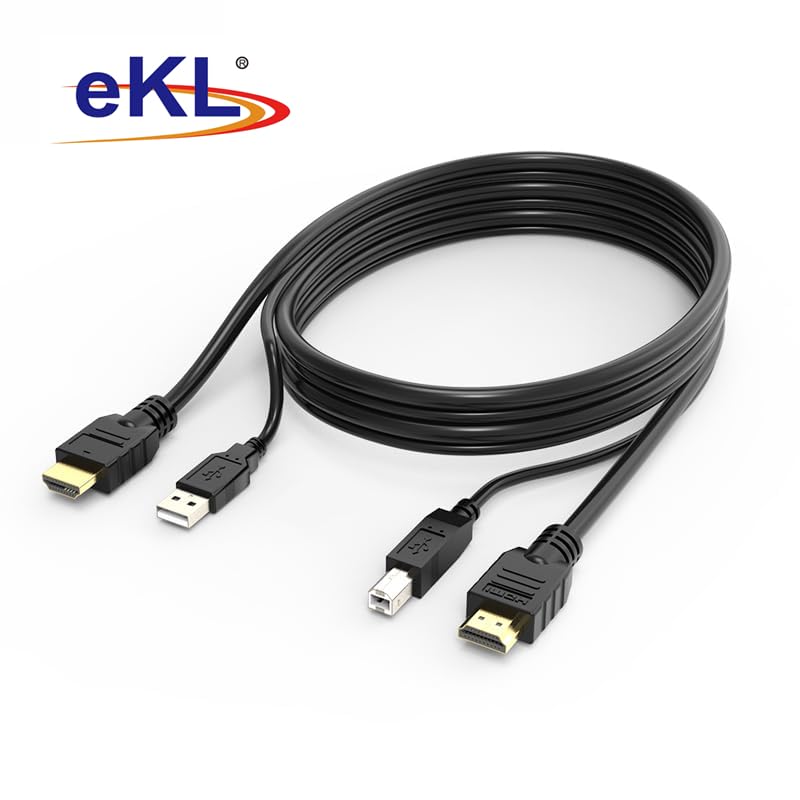 eKL 1 pcs 6ft/1.8m HDMI + USB KVM Cable USB 2.0 Type A to USB Type B
