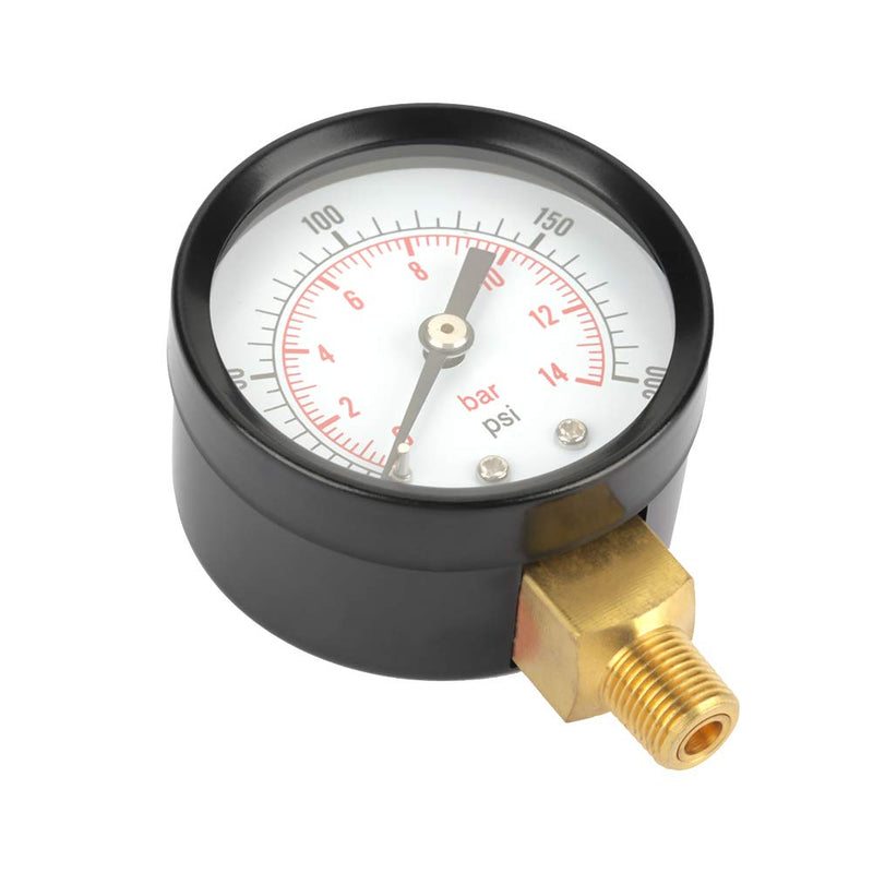 LiebeWH Pressure Gauge Pressure Gauge, 0-200psi/0-14bar Base Entry Pressure Gauge NPT 1/8" for Water Air Oil