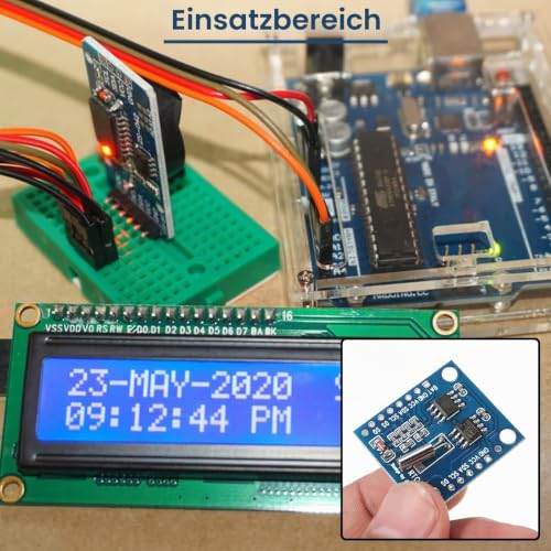 RTC I2C Module DS1307 AT24C32 Real Time Clock Module, High Precision 24C32 Memory Clock Module, Compatible with Arduino AVR PIC 51 ARM (5 Pieces)