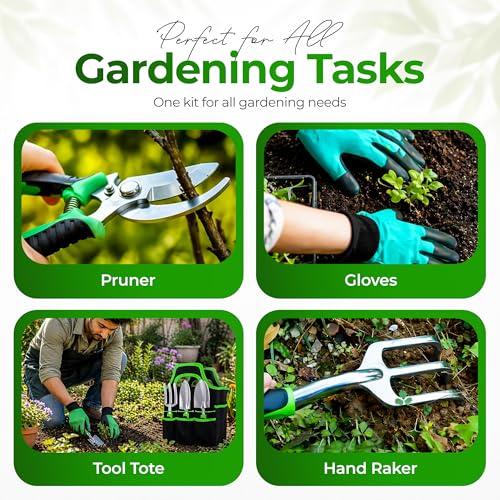 Garden Tools Set 8 PCS Heavy Duty Stainless Steel Gardening Tools for Women Plastic - Pack of 8