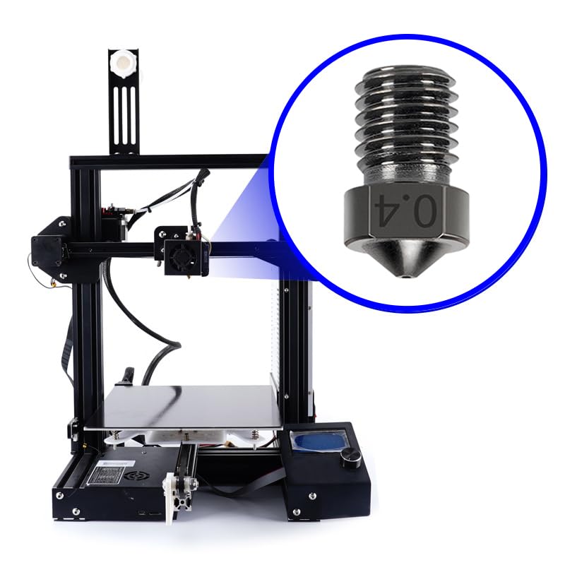 15pcs Hardened Nozzle Set for Anycubic Kobra 3D Printer, 7pcs 0.4mm Nozzles and 2pcs 0.2mm, 0.6mm, 0.8mm, 1.0mm Wear-resistant Nozzle Set for Anycubic Mega, Mega X, Chrion, Kobra Neo For Mega Hardened