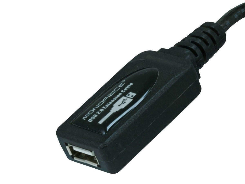 Monoprice USB 2.0 Male to Female Active Extension/Repeater Cable - Use with PlayStation, Xbox, Kinenct, Oculus VR, USB Flash Drive, Card Reader, Hard Drive, Keyboard, Printer, Camera, 32 Feet