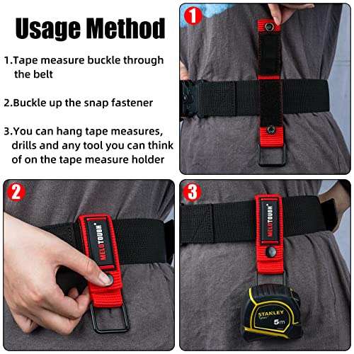 MELOTOUGH Measuring Tape Holder Tape Measure Holder Drill Impact Tool Holster,Drill Belt Holder,Drill Holder for Tool Belt,Drill Holster