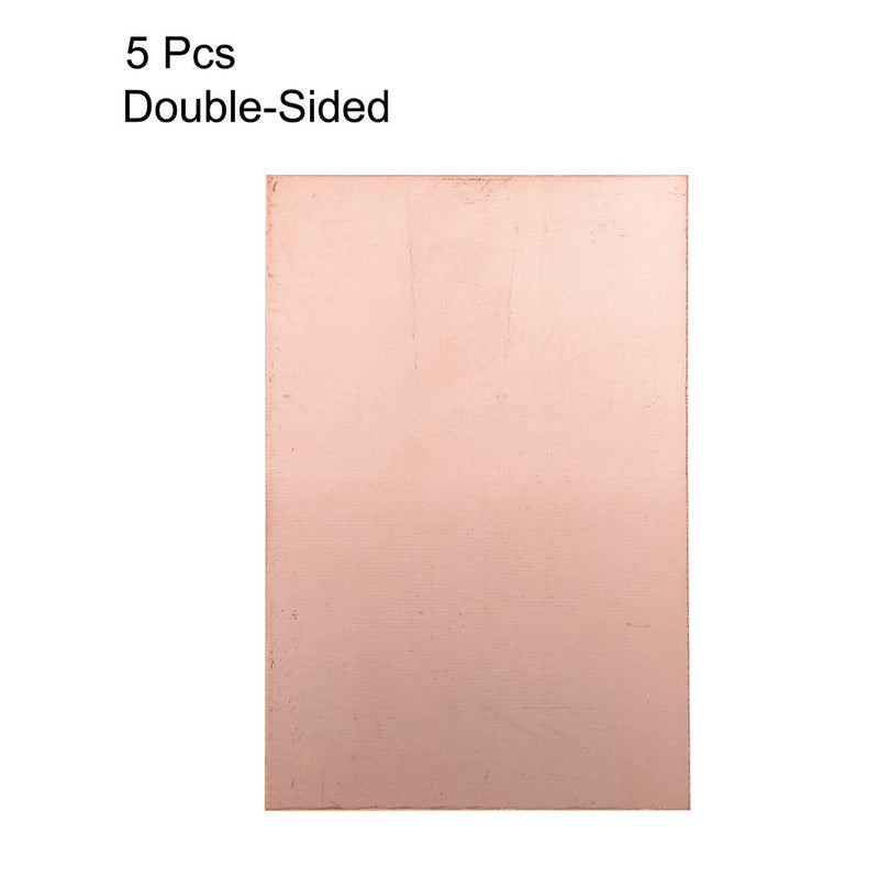 sourcing map 5pcs. Double Sided Copper Clad Laminate PCB Circuit Board FR4 180x120mm 7.09x4.72 Inch 1.5mm Thickness DIY Prototype PCB Board Nameplate
