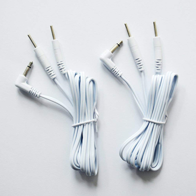 Dual Channel TENS Leads with 2mm Pin Plugs, 3.5mm Jack Plug, TENS Electrode Cable, TENS Device Replacement Cable (Pack of 1)