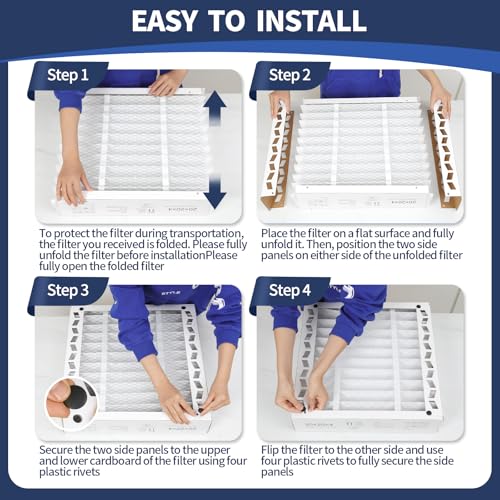 20x20x4 AC Furnace Air Filter Compatible with Honeywell FC100A1011, MERV 11 HAVC Filter Replacement, Actual Size:19.94"x19.75"x4.38", Pack of 2
