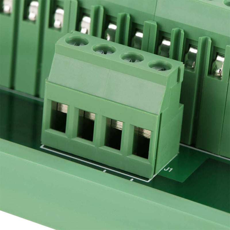 12-Position Power Distributor for DIN Rail Mounting with Screw Terminals Made of Polycarbonate (PC) in Green Electrical Distribution Box for Electrical Installation