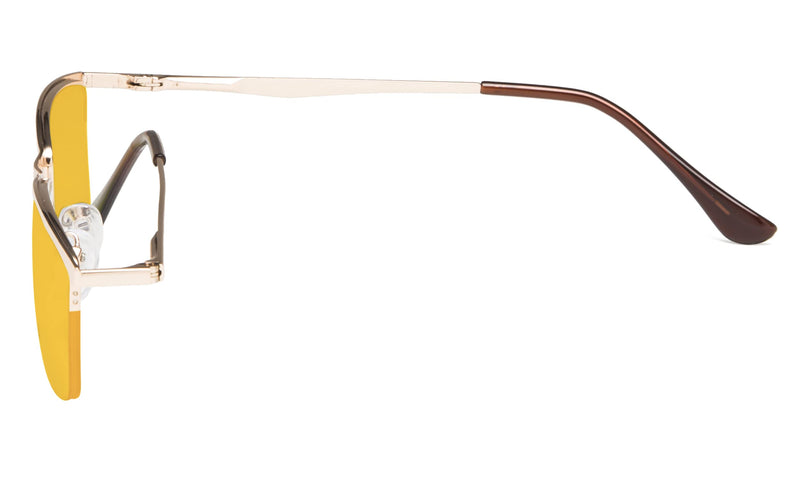 Eyekepper Quality Spring Hinges Half-Rim Computer Readers Reading Glasses +1.00 Gold Frame-bb90 Lens