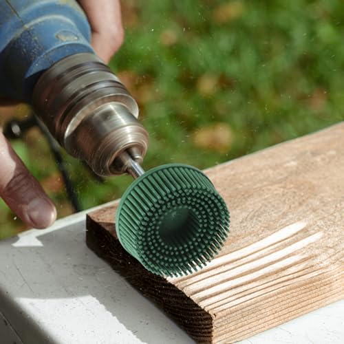 Bristle Disc 50 mm 25,000 rpm Detail Sanding Brush Silicon Carbide Shaft Mounting Disc Polishing Sanding Disc for Cleaning, Removing Stubborn Coatings (Green) Green