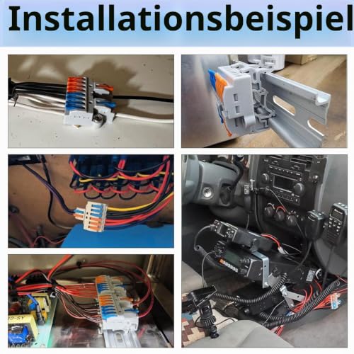 Lever Terminal Block Set (3 Input, 12 Outputs) Three Inputs and 12 Outputs Connectors DIN Rail/Screw Mounting for 28-12AWG Conductor 8 Sets