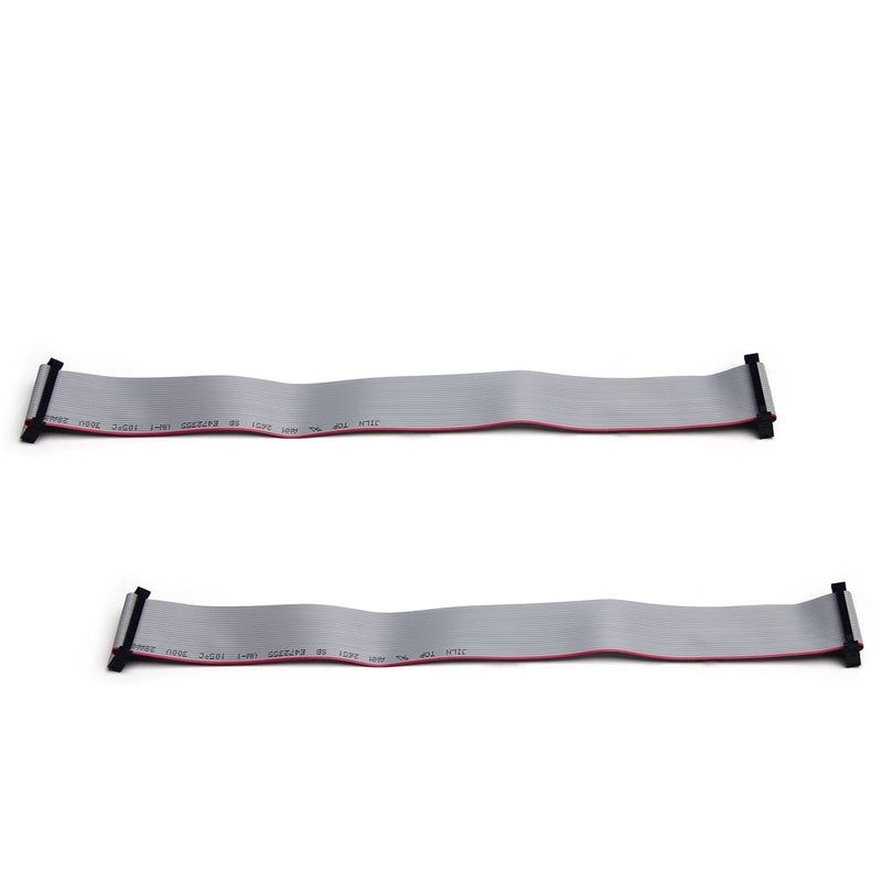 Fielect 2pcs IDC 20 Pin Connector Gray Wire Flat Ribbon Cable Connector Length 30cm 2.54mm Pitch