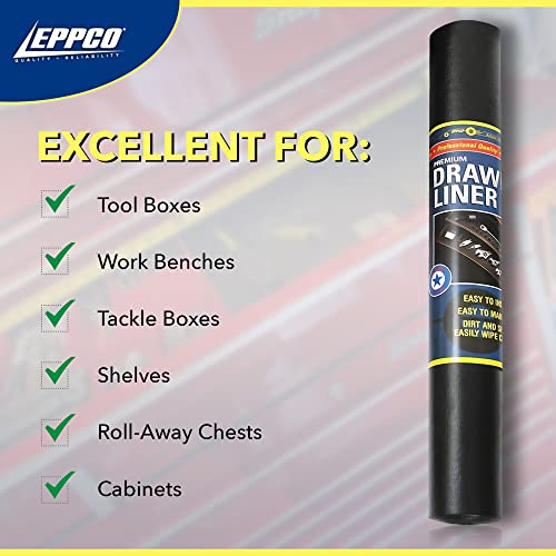 EPPCO Enterprises Tool Box Drawer Liner 24-inch Wide x 72” Long Non-Slip Tools Chest Mat, Blac 24"W x 72"L