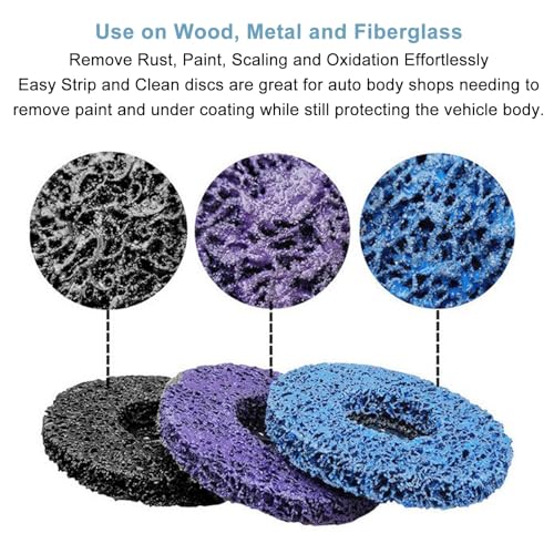 Pack of 6 CSD Disc, 100 mm, Coarse Cleaning Disc, Polishing Disc, CBS Sanding Disc, Cleaning Disc Set for Paint, Rust, Oxidation, Cleaning and Removing (Blue, Purple, Black)
