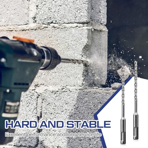 30 Pcs Rotary Hammer Drill Bits Bulk, Concrete Drill Bit Set, Carbide Tipped for Concrete Brick Stone Masonry Wall Anchor Drilling Construction 1/4 x 6 Inch
