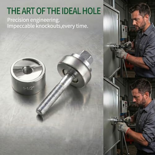 Knockout Hole Punch Driver Kit, 1-1/2" Slug-Buster Knockout Electrical Conduit Hole Cutter Set Manual KO Tool for Electrical Conduit & Panels Conduit 1-1/2" (Punch 49.6 mm)