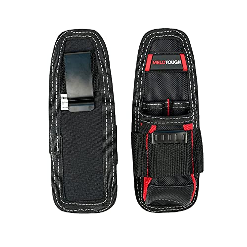 MELOTOUGH Small Technician's Pouch, Min Electrical Tool Holder Red Color + MELOTOUGH 2" Nylon Web Work Belt with Heavy Duty Quick Release Rugged Metal Buckle Outdoor Men's Belt