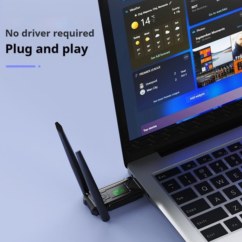 USB WiFi Adapter,1300Mbps WiFi USB 3.0 Dual Band 5G/2.4G Wireless Network Adapter for Desktop Laptop PC, Dual 2dBi Antennas,Supports Windows 11/10/8.1/8/7