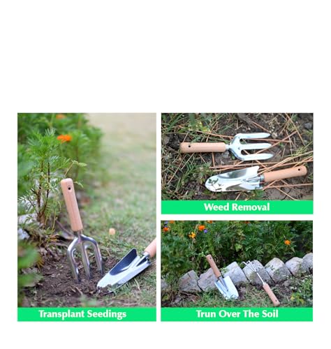 9-Piece Garden Tool Set for Women & Men – Heavy Duty Stainless Steel Gardening Tools Kit with Floral Storage Bag | Gardening Hand Tool Set Gift for Adults & Beginners