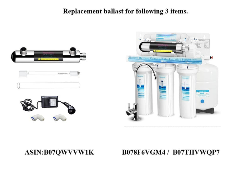 Geekpure UV Water Filter, Water Purifier Electric Ballast for 6W Ballast (6W)