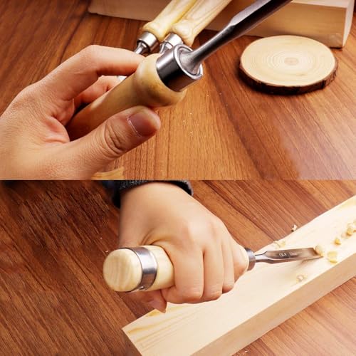 4-Piece Wood Chisel Set, 8mm 12mm 18mm 25mm Outside Edge Set