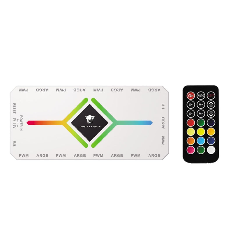 ShakingTank ARGB and PWM HUB 9 PortsFor A-RGB &PWM Case Fan Hub with Controller and SATA Power Input, Magnetic backplane Splitter 5V/3PIN ARGB Case Fan Hub Adapter PWM ARGB Fan White 1to9 ARGB&PWM Fan Hub with controller white