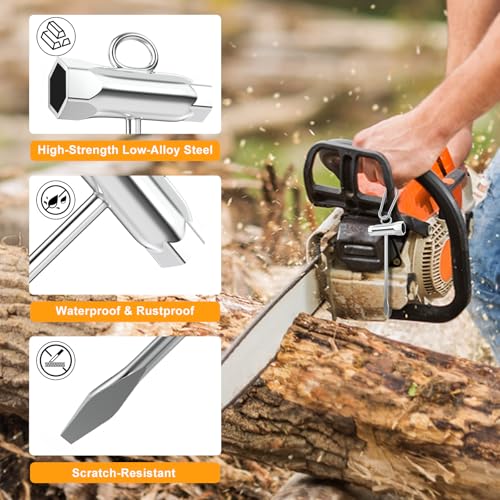 FLEXI RODS 2 Heavy-Duty Tool Hangers + 2 Chainsaw Wrenches – Organize & Maintain Trimmers, Saws & Garden Gear