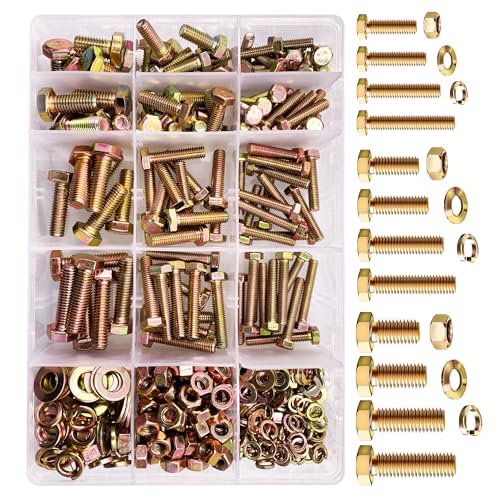 Mywish 448PCS Metric 304 Stainless Steel Hex M5 M6 M8 Screw Set & 511Pcs Zinc Steel M5 M6 M8 Hex Head Nuts and Bolts Assortment Kit