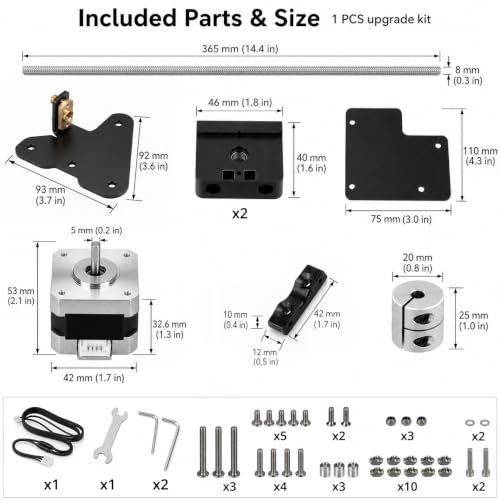 QWORK® Dual Z-Axis Upgrade Kit Compatible with Ender3, Ender-3S, Ender-3 Pro, Ender 3V2, Ender 3 Neo, Ender 3 V2 Neo 3D Printers - Enhance Stability and Precision
