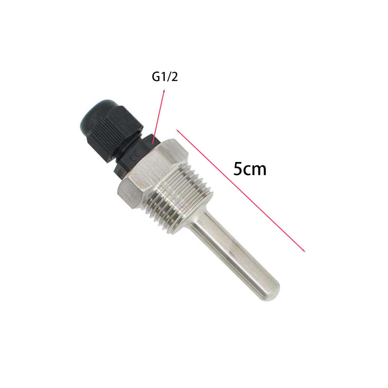 2 x 50 mm immersion sleeve G1/2 inch thread for temperature sensor, immersion sleeves temperature sensor, stainless steel immersion sleeves, immersion protection tubes for thermocouples, protective tube for temperature sensor