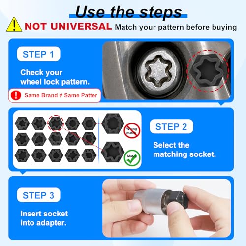 22PCS Locking Lug Nut Key Set for VW Audi
