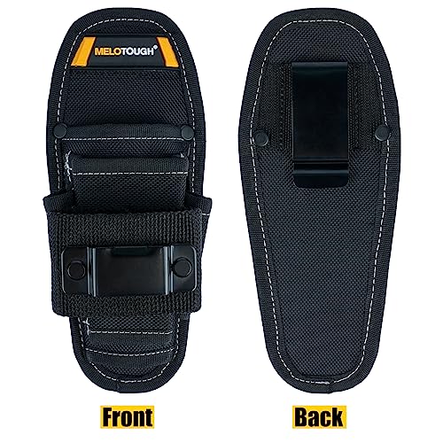 MELOTOUGH Small Tool Pouch with Belt Clip,Small Tool Holder Pouch, Min Work Organizer Tool Holster and Knife Holder,Tool Belt Hook,Tool Holster,Drill Belt Holder,Cordless Drill Holster Single (Black)