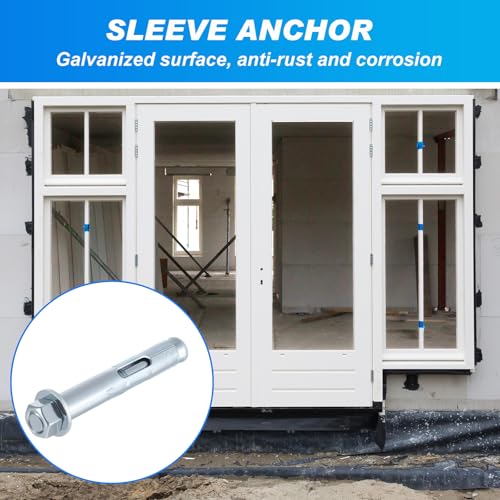 100 Pack 5/16" x 1-1/2" Sleeve Anchors for Concrete 100 5/16" X 1-1/2"