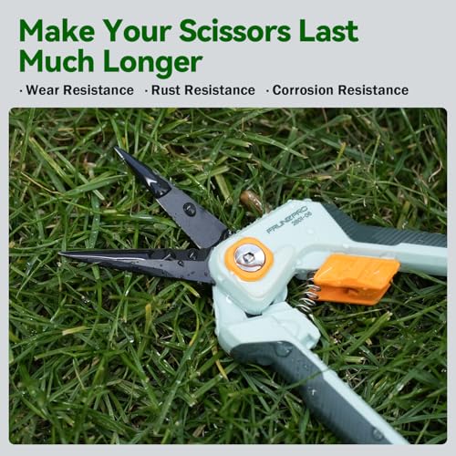PrunePro Garden Scissors & Hand Loppers Sharp Stainless Steel Non-Stick Teflon Coating Blade for Branch Olanes Cutting