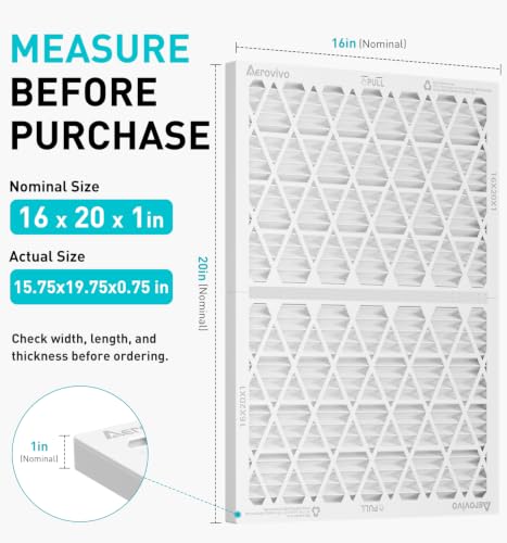 Refillable 16x20x1 Air Filter MERV 8, Reusable Frame & 6 Refills 16" x 20" x 1"