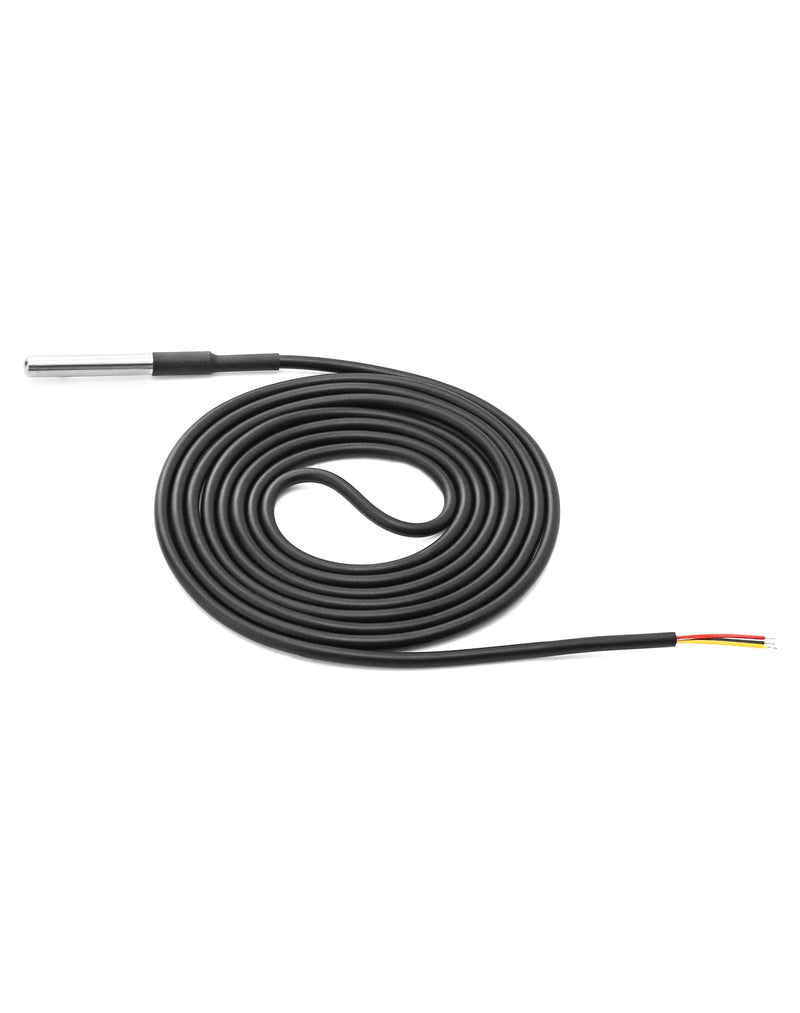 QWORK Pack of 3 DS18B20 temperature sensors, stainless steel temperature sensor, 2 m sensor cable, temperature -55 ° C to + 125 ° C