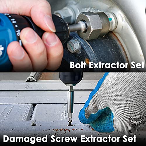 39-Piece Damaged Screw Extractor Set with 3/8" Drive Bolt Extractor Kit 39-Piece