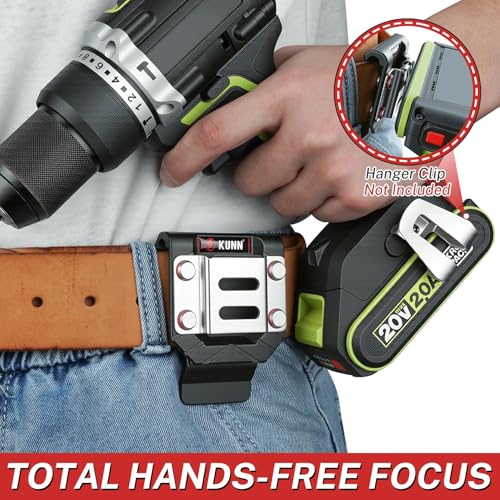 KUNN 3-Pack Professional Tape Measure Holder Set, Bulk Tape Measure Clips & Holsters + Drill Holder for Tool Belt, Single Pack Drill Belt Clip & Tape Measure Holster