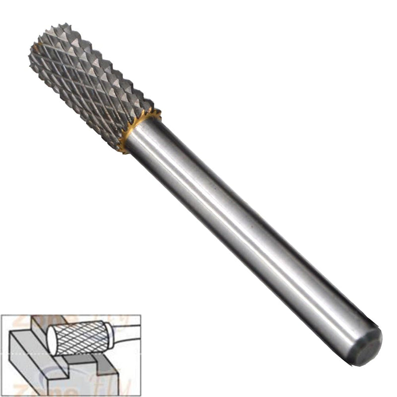 5pcs 1/2 Dia,Carbide Burrs, Ball,Flat Rounded Cutter Cylinder,Pointed Tapered Cone,Flame,Heavy Duty Grinding Double Cut Heads Chamfering Deburring for Steel Metal Metalworking Rotary Tools 1/2'' (12mm) 5pcs set