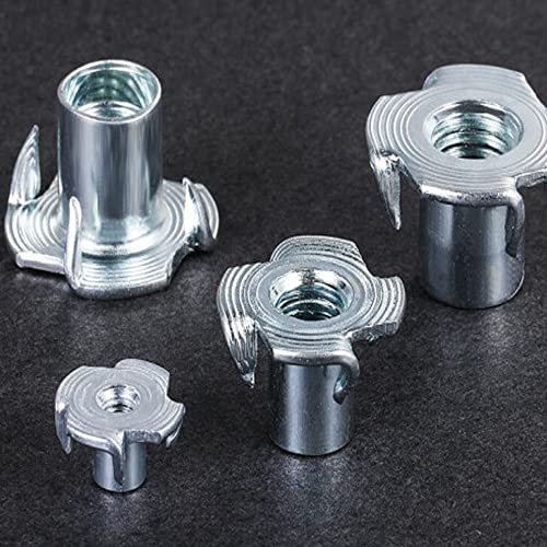 T Nuts 1/4"-20,5/16"-18, 3/8"-16(150 Pack), 4-Pronged tee Nuts for Wood Furniture, Rock Climbing Holds, Cabinetry (T-Nuts Kit) T-Nuts Kit
