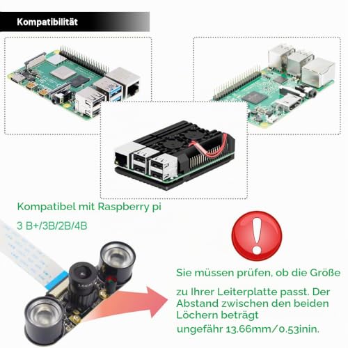 Infrared LED Module for Raspberry Pi Camera 3 W 850 nm IR Night Vision Infrared Spotlight Light Sensitive Lamp 2 Hole Spacing 13.66 mm Adjustable Resistance with Screwdriver Pack of 2