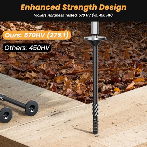 Lag Screws #14 x 4 Inch, 90Pcs Heavy Duty Structural Wood Screws T30 Star Bit #14 x 4" Black 90