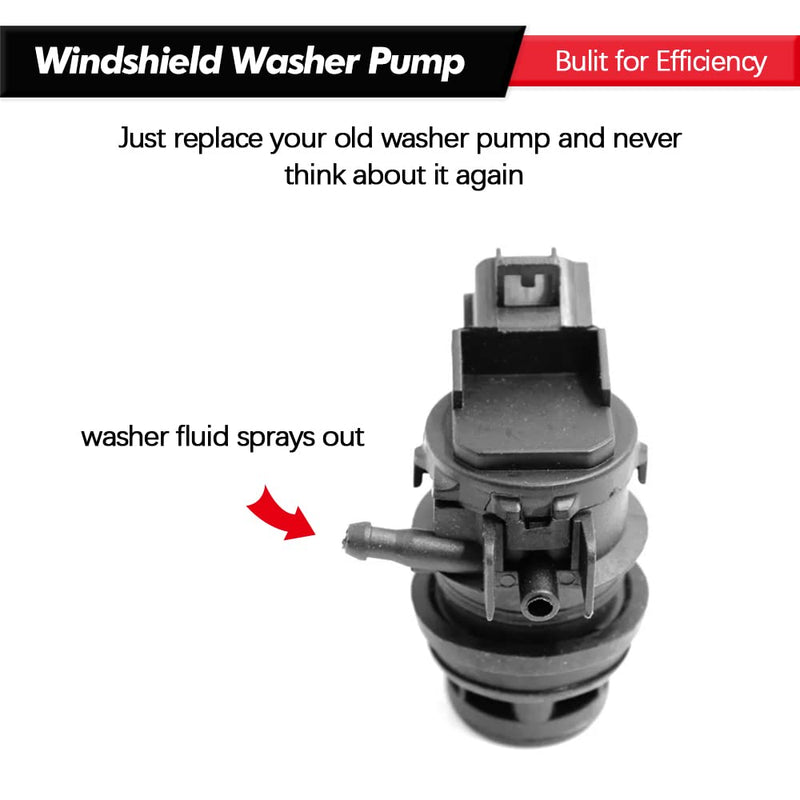 Windshield Washer Pump w/Grommet Replacement for Toyota, Lexus, Subaru, Mazda, Nissan, Acura, Honda Replaces OEM 85330-60190, 85330-AE010, 85330-60180, 85330-21010