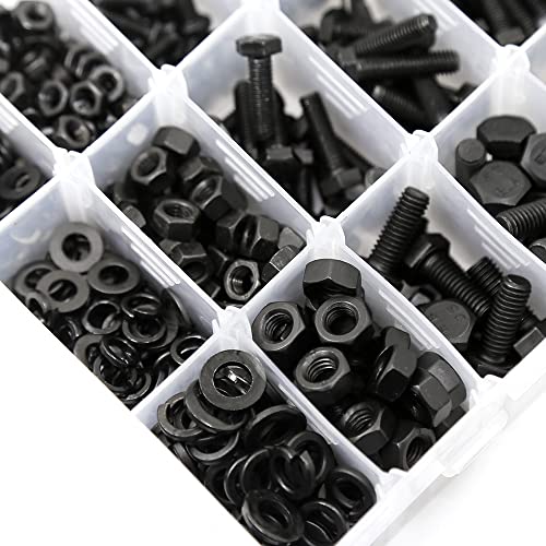 163 Set M4 M5 M6 Heavy Duty Bolts and Nuts Assortment Kit Alloy Steel Grade 8.8 Includes 13 Most Common Sizes M4,M5,M6--163 Set Bolts and Nuts Kit