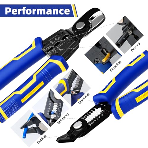 haisstronica 3PCS Automatic Wire Stripper Set, Flush and Cable Cutters Automatic Wire Strippers Set