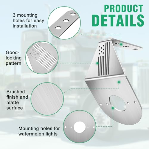 HOCHO Watermelon Light Bracket, Watermelon Mirror Turn Signal Bracket, Stainless Steel Turn Signal Light Mounting Plate-2 Pcs Mounting Plate Holder Only Bracket 1