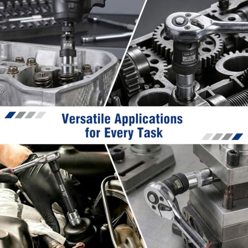 1/2" Drive Impact Socket Extension Set, 5-Piece Includes 5", 10", 15" Extension Bars, Universal Joint Socket and 1/2" to 3/8" Adapter, Black Phosphate Finish, Chrome Vanadium Steel 1/2" Drive - 5-Piece Extension Bar