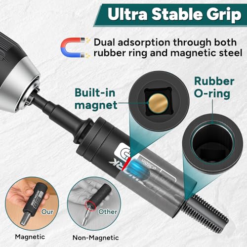 6pcs Magnetic Tap Socket Set, Large 1/2" Drive Tap Holder Socket 6pc Large Tap Socket