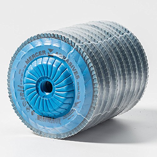 Mercer Industries 342T060-4-1/2" x 5/8"-11 Type 29 Zirconia Standard Density Trimmable FlapDiscs, Grit 60 (10 Pack) Type 29, Standard Density