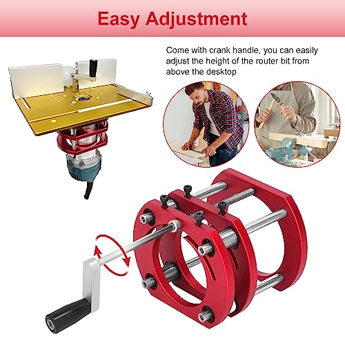 Milling Table for Routers, 4-Jaw Clamp Router Lift Router, Milling Lift Router Lift, Router Table Router Lifting Base for 64-66 mm Diameter Small Trimming Machines, Lifting Height up to 51 mm